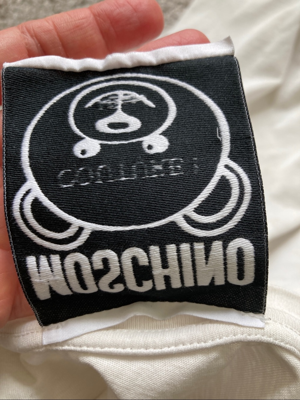 Moschino Jeweled Bear Tee T-shirt Unisex Loose Fit *AS IS* FLAWS Distressed sz S - Picture 5 of 16